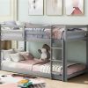 Floor Bunk Bed with Ladder , Gray