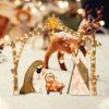 LED Lighted Nativity Scene Christmas Decoration Ornament for Lawn, Yard, Patio