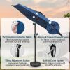 Simple Deluxe 7.5' Patio Outdoor Table Market Yard Umbrella with Push Button Tilt/Crank, 6 Sturdy Ribs for Garden, Deck, Backyard, Pool, 7.5ft, Blue