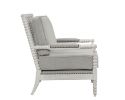 ACME Saraid Accent Chair, Gray Linen & Light Oak Finish AC01164