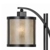 60 Watt Table Lamp with Metal Body and Mica Drum Shade, Black