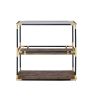 ACME Heleris Console Table in Black/Gold & Smoky Glass 90319