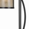 60 Watt Table Lamp with Metal Body and Mica Drum Shade, Black