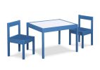 Gibson 3-Piece Dry Erase Kids Table & Two Chair Set, Dark Blue