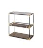 ACME Heleris Console Table in Black/Gold & Smoky Glass 90319