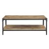 Modern Industrial Metal and Wood Coffee Table with Lower Shelf - Barnwood