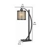 60 Watt Table Lamp with Metal Body and Mica Drum Shade, Black