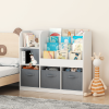 Kids Bookcase and Bookshelf, Multifunctional Bookcase with 3 Collapsible Fabric Drawers, Bookcase Display Stand, Toy Storage Organizer for Bedroom