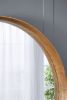 31.5" Round Pine Wood Mirror, Wall Mounted Mirror Home Decor for Bathroom Living Room