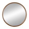 31.5" Round Pine Wood Mirror, Wall Mounted Mirror Home Decor for Bathroom Living Room