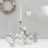 24Pcs White Mixed Christmas Tree Decoration Christmas Balls Party Window Home Furn Christmas Hanging Ball Ornament Decor