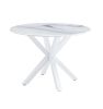 1+4,5pieces dining set,42.1"WHITE Table cross leg Mid-century Dining Table for 4-6 people With Round Mdf Table Top, Pedestal Dining Table, End Table L