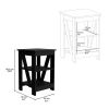 Taylor 3-Tier End Table/Nightstand, Side Table for Small Space, Black