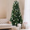 8FT PE/PVC Mixed Automatic Christmas Tree With Lights Xmas Decoration Light Up Holiday Season