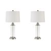 Clarity Glass Cylinder Table Lamp Set of 2