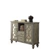 Velika Weathered Gray Finish Console Table w/ 1 Open Compartment Storage