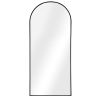 Aluminum alloy thin edged right angled arched black full-length mirror with stand 71 *31 * 2 inch Bathroom Vanity Mirror for Bedroom Entryway