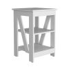 Taylor 3-Tier End Table/Nightstand, Side Table for Small Space, White