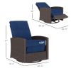 Outsunny Outdoor Wicker Swivel Recliner Chair, Reclining Backrest, Lifting Footrest, 360° Rotating Basic, Water Resistant Cushions for Patio