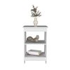 Taylor 3-Tier End Table/Nightstand, Side Table for Small Space, White