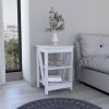 Taylor 3-Tier End Table/Nightstand, Side Table for Small Space, White