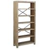 6-Tier Bookcase 31.5"x11.8"x66.9" Solid Wood Acacia