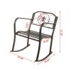 Metal Outdoor Rocking Chair Seat for Patio Porch Deck Scroll Design