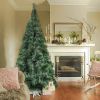 8' Classic Pine Artificial Christmas Tree Artificial Realistic Natural Branches with Solid Metal Stand with Golden Highlights