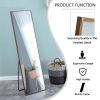 Brown Solid Wood Frame Full-length Mirror, Dressing Mirror, Bedroom Home Porch, Decorative Mirror, Clothing Store, Floor Mounted Large Mirror