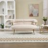 COOLMORE Small Loveseat Sofa, Upholstered Mini Couch with Curved Backrest with Stylish Golden Decor