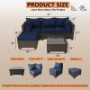 Patio Furniture Set 5 Pieces Wicker Outdoor Conversation Set All-Weather Sectional Patio Sofa with Water Resistant Thick Cushions and Coffee Table for