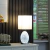 20"In Niels Silver Mirror Glass/Metal Table Lamp W/ Nightlight