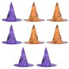 8 Pack 13FT Witch Hat Hanging String LED Light Halloween Decoration Battery Powered Remote Control 8 Lighting Modes Glowing Outdoor Indoor Halloween P