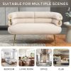 COOLMORE Small Loveseat Sofa, Upholstered Mini Couch with Curved Backrest with Stylish Golden Decor, Small Comfy Love Seat Leisure Accent Couch for Li