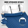 VEVOR Two Person Hammock with Stand Included, Double Hammock with Curved Spreader Bar and Detachable Pillow and Portable Carrying Bag