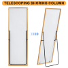 Aluminum alloy thin edged rectangular golden full-length mirror with stand 64 * 21 * 1 inch Bathroom Vanity Mirror for Bedroom Entryway