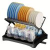 2-layer bowl and dish drying rack with bowl, cup, and basin holder, foldable bowl and dish drain rack, suitable for kitchen countertops, rust proof ta