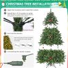 7ft Pre-Lit Artificial Holiday Christmas Tree for Home, Office,Party Decoration w/700 Warm White Lights, 2231 Branch Tips, Easy Assembly, Metal Hinges