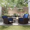 Outsunny Outdoor Wicker Swivel Recliner Chair, Reclining Backrest, Lifting Footrest, 360° Rotating Basic, Water Resistant Cushions for Patio