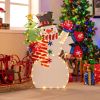 4FT Christmas Snowman Decoration with Waving Hand and 140 LED Lights