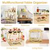 2 Tier Makeup Organizer for Vanity Gold Perfume Organizer for Dresser Carbon Steel Kitchen Bathroom Countertop Organizer