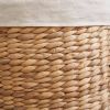 Ludmilla Round Tall Water Hyacinth Woven Wicker Laundry Hamper with Lid - For Clothes, Canvas, Toys and Book Storage with Removable Liner - 15" x 15"