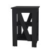 Taylor 3-Tier End Table/Nightstand, Side Table for Small Space, Black