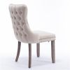 Furniture,Upholstered Wing-Back Dining Chair with Backstitching Nailhead Trim and Solid Wood Legs,Set of 2, Beige,SW8809BG,KD