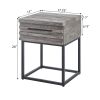 Celestial Contemporary Storage End table, Gray