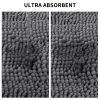 Bath Mat Rug; Bathroom Rug; Bath Mat Non-Slip; Soft Chenille Shower Mats for Bathroom; Super Water Absorbent; Machine Washable; (Dark gray; 50" x 80")