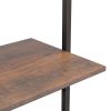 5-Tier Leaning Shelf Dark Brown and Black 25.2"x13.8"x72.8"