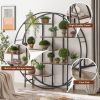 Vintage Industrial 5-Tier Round Metal Plant Stand and Bookcase Storage Rack