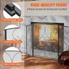 VEVOR Fireplace Screen 3 Panel, Sturdy Iron Mesh Fireplace Screen, 48"(L) x30.2"(H) Spark Guard Cover, No Assembly Required, Free Standing Fireplace F