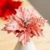 Christmas Tree Wreath Rattan Horn Decoration Accessories Christmas Simulation Flannel Flowers